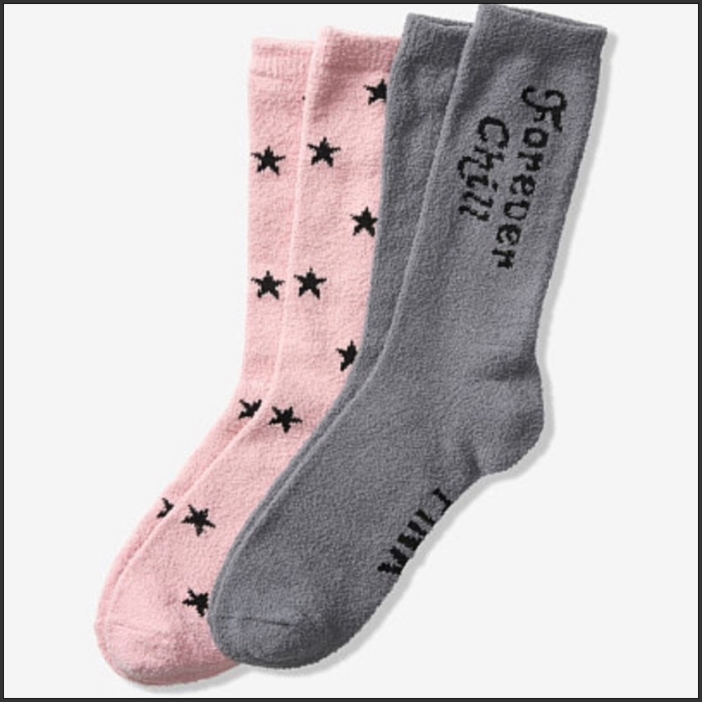 VS PINK FUZZY SOCKS